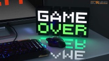 8-Bit Pixel Game Over Light - Color Changing Sound Reactive Collectible Decor Lamp
