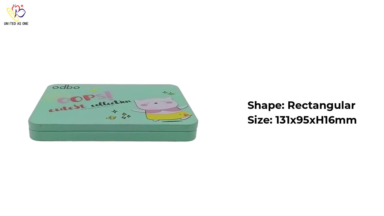 Lovely Rectangular Makeup Tin for Eye Shadow Palette JH191