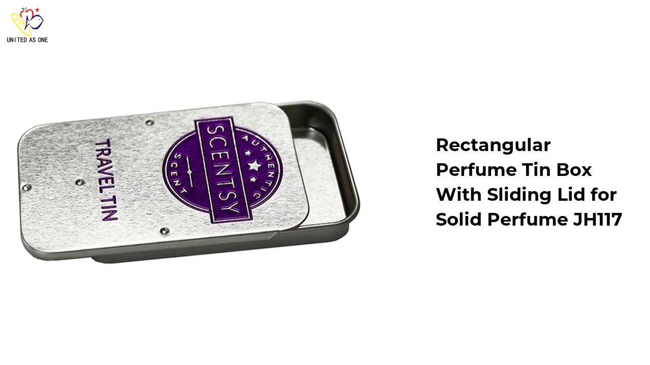 Rectangular perfume tin box with sliding lid for solid perfume JH117