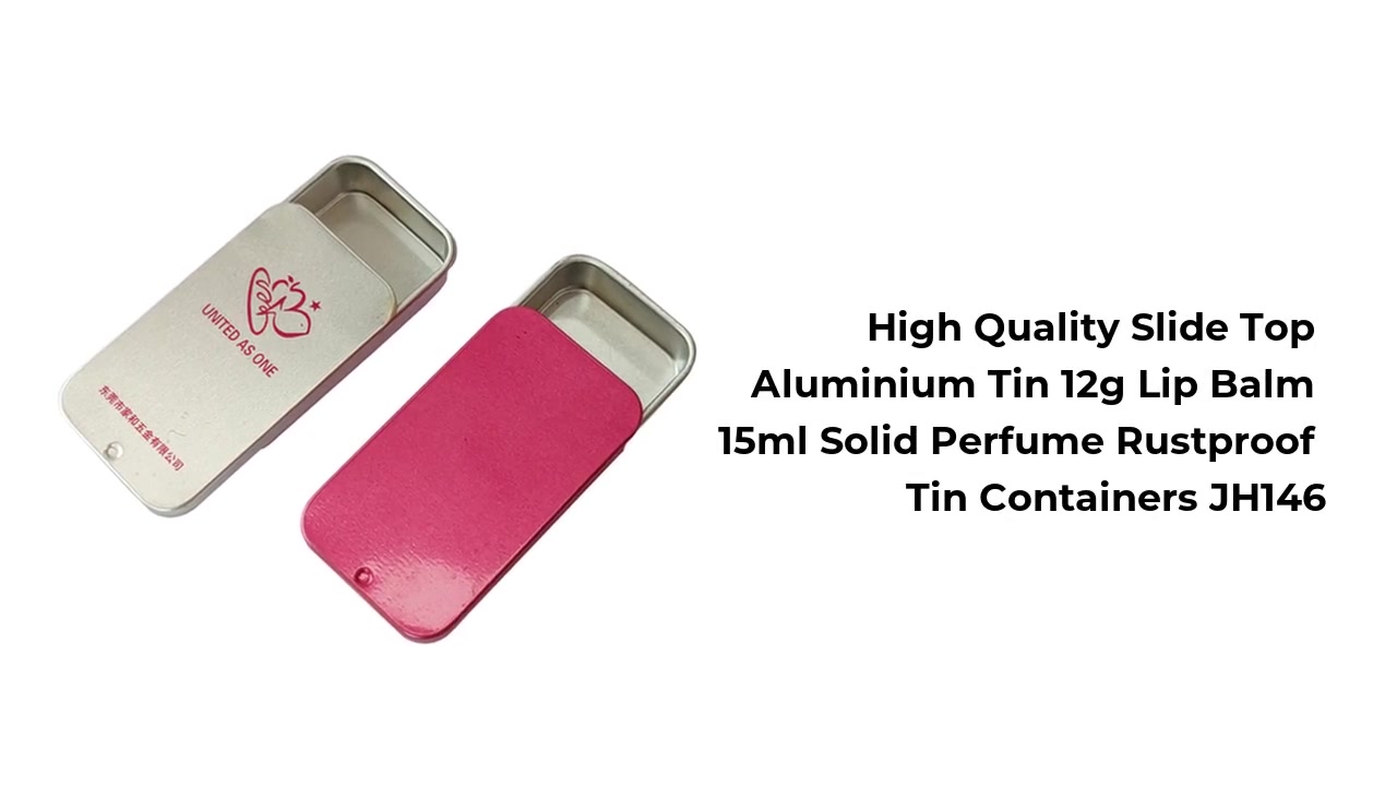 Sliding top aluminium rustproof solid perfume tin box JH146
