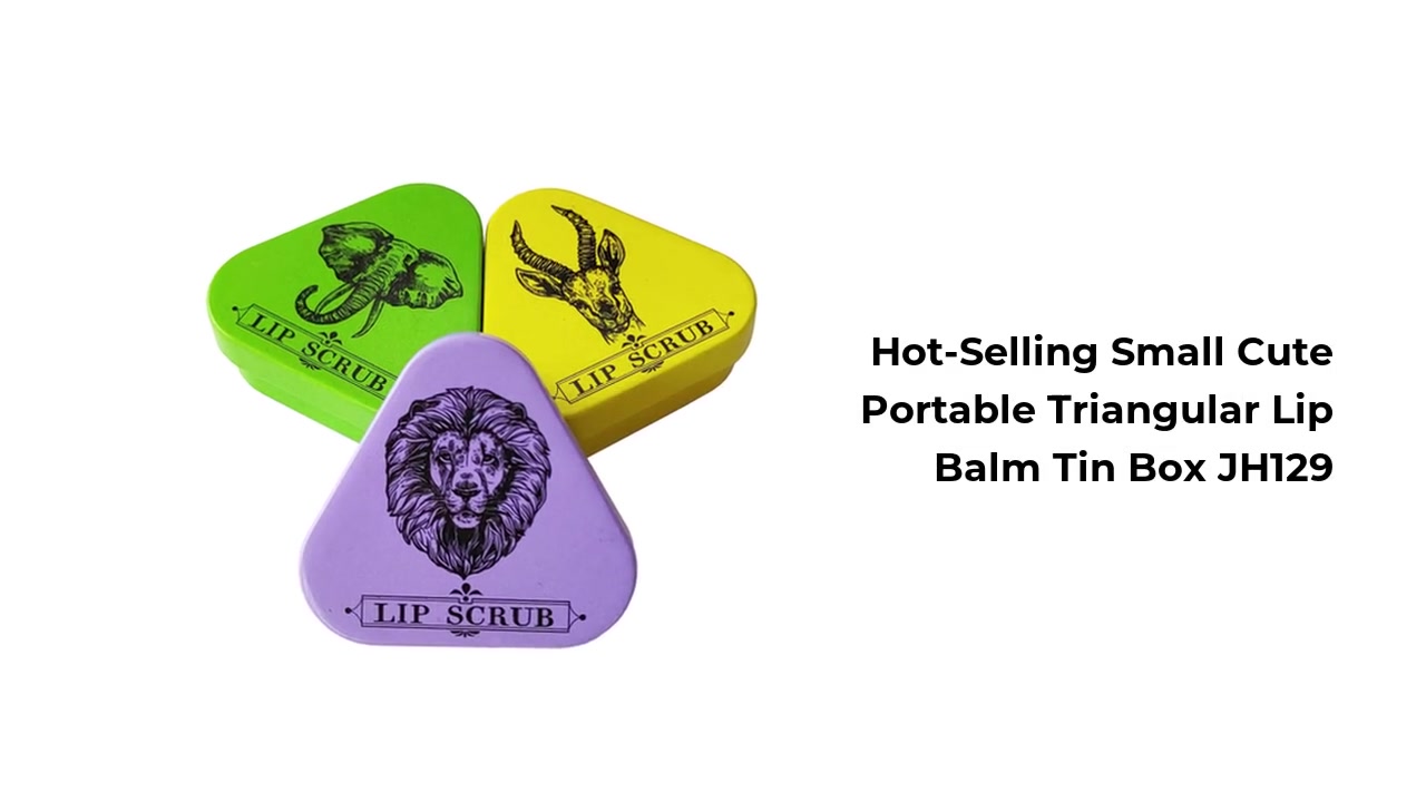 Hot-Selling Small Cute Portable Triangular Lip Balm Tin Box JH129