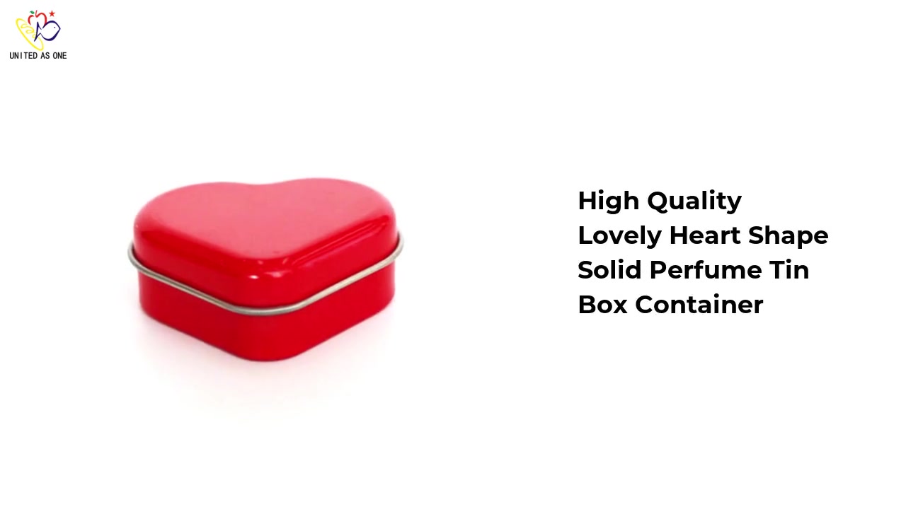 Lovely heart shape solid perfume tin box container for gift JH032