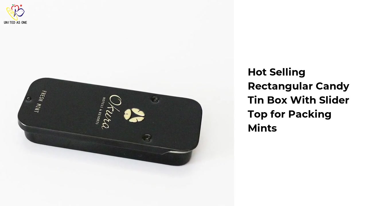 Rectangular candy tin box with sliding top for mints JH010