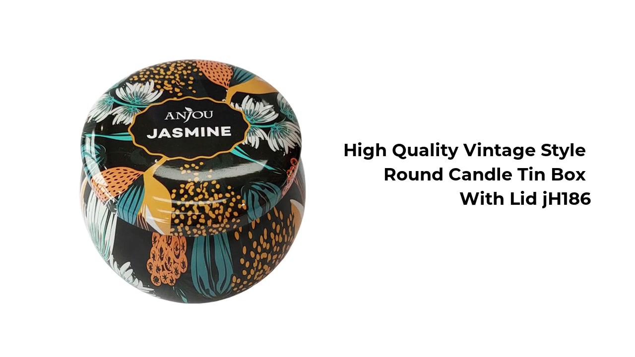 High Quality Vintage Style Round Candle Tin Box With Lid JH186