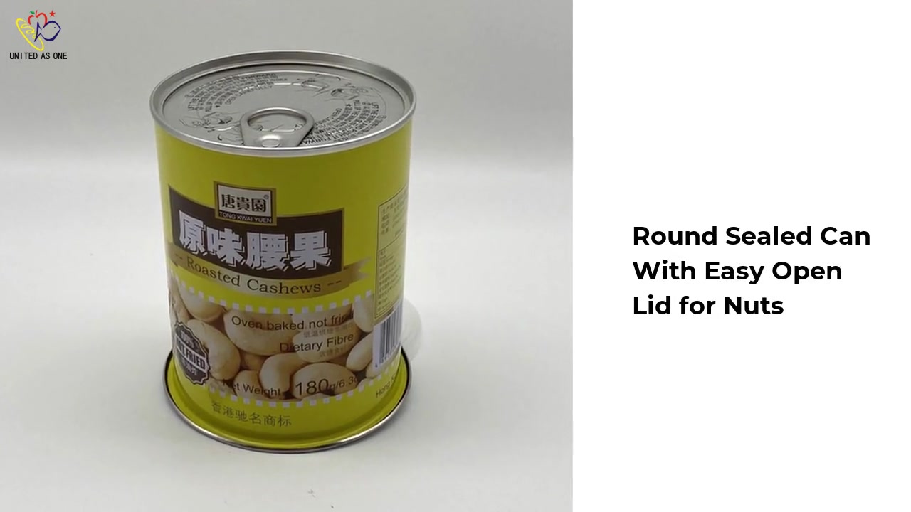 Round Sealed Can With Easy Open Lid for Nuts - Color Can