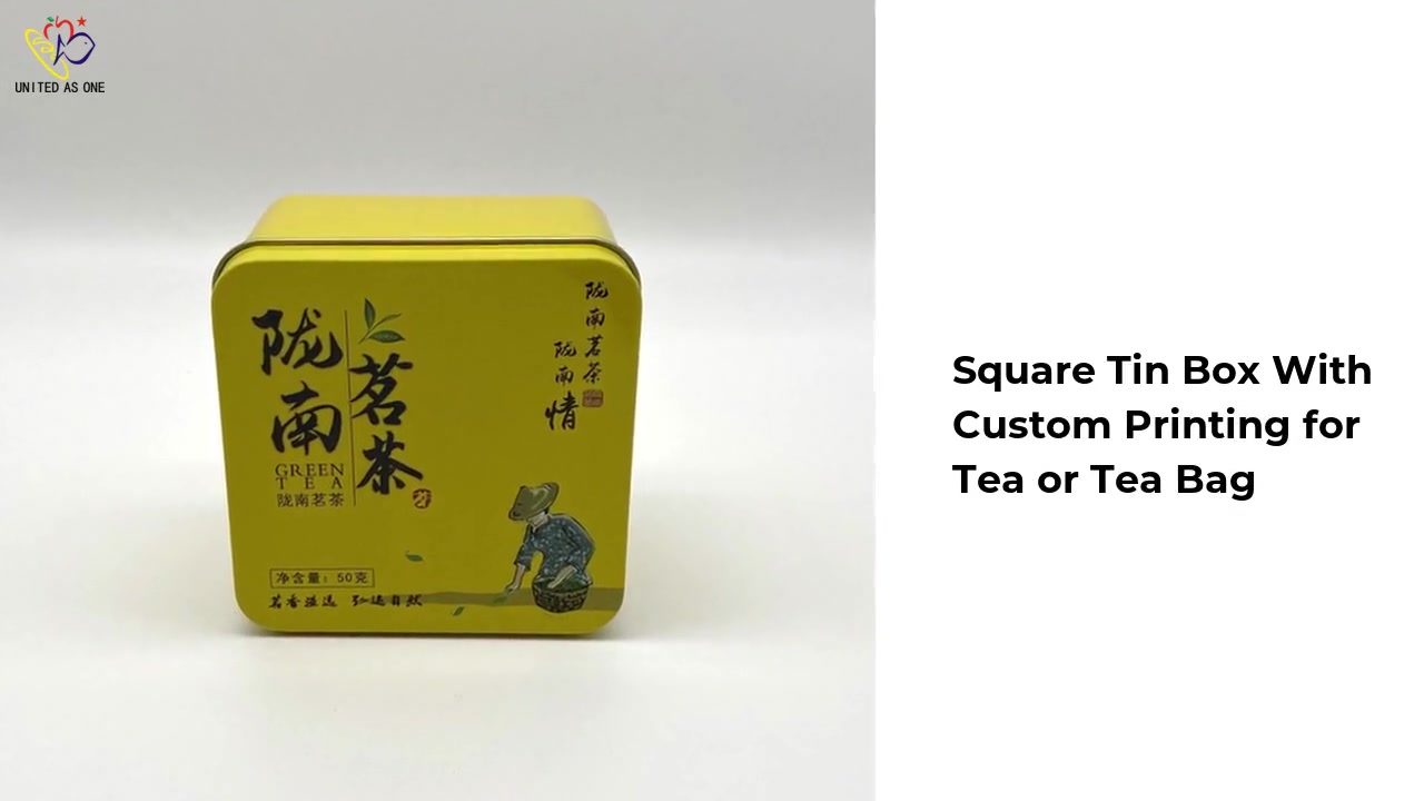 Square Tin Box With Custom Printing for Tea or Tea Bag JH194