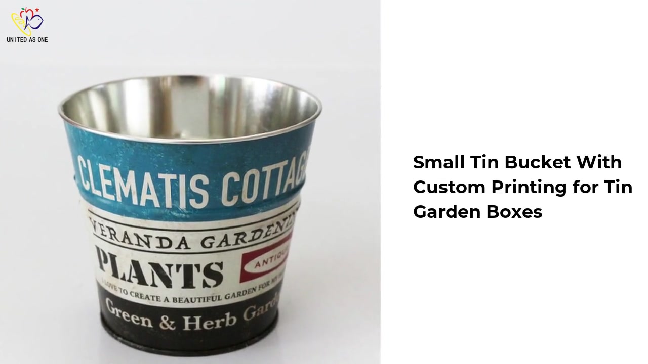 Small Tin Bucket With Custom Printing for Tin Garden Boxes JH136