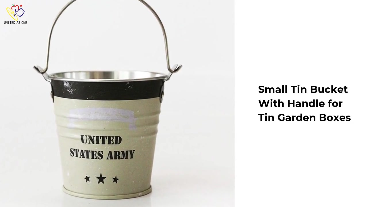 Small Tin Bucket With Handle for Tin Garden Boxes JH158