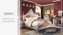 Goodwin Furniture Latest Design Royal Style Bed Sets for Home Good Quality Bed Solid Wood Bedroom Furniture GGC57.1