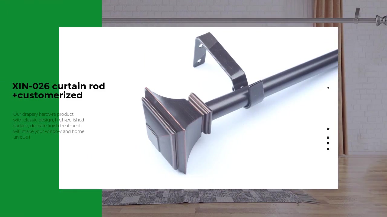 Antique bronze resin square adjustable curtain rod set+ XIN-026