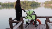 Stroller madra peataí chun cinn Soláthar Peataí le trí roth