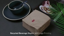 Recycled Kraft Beverage Napkin with Logo Printing