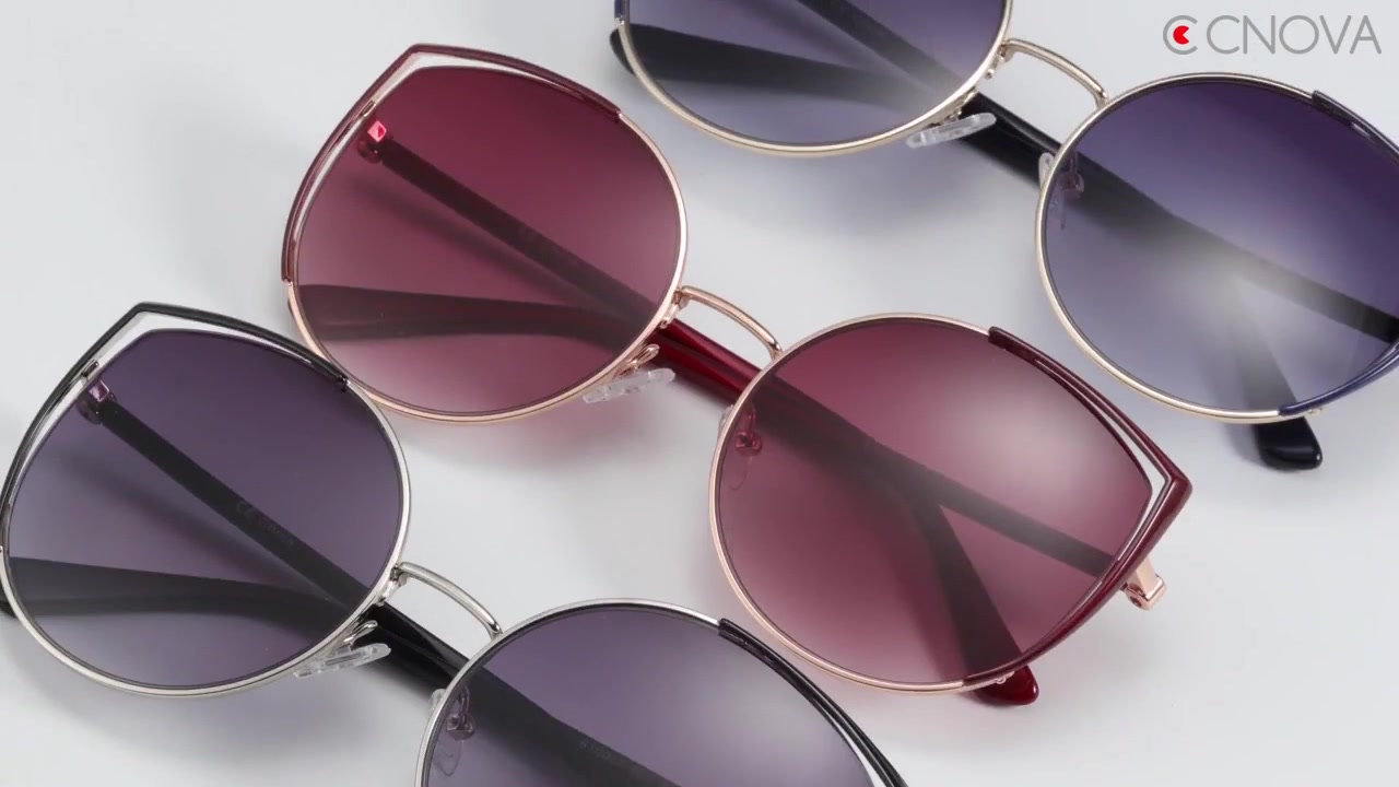 Best wholesale prices latest fashion cat eye metal women sunglasses eyewear