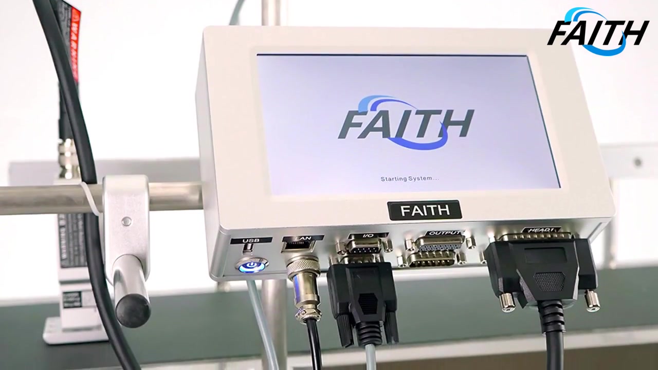 Faith Impresora en línea TIJ de alta velocidad Impresión inteligente  Pantalla táctil Código de codificación QR