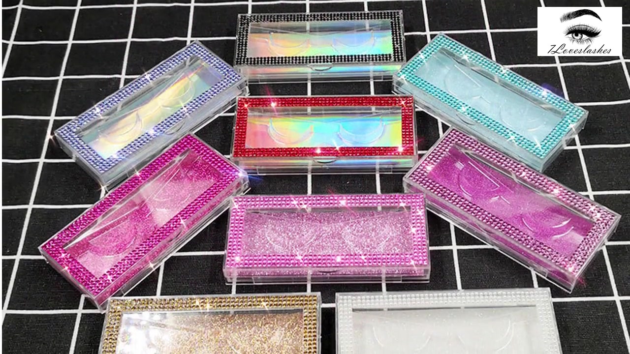 Caixa de pestanas brillantes rectangulares transparentes, venda por xunto de 1 par, caixa de paquete de pestanas postizas extraíble congoodprice-Shindig