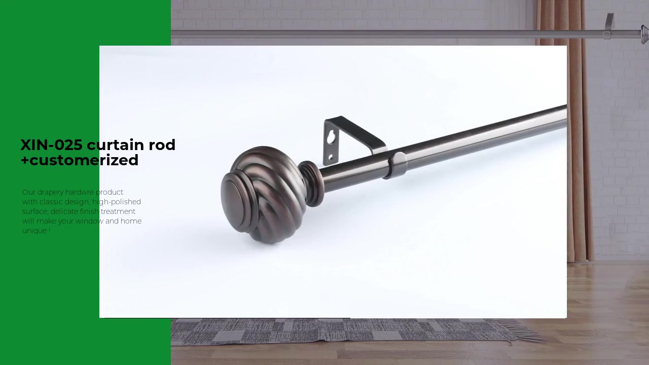 Top sell resin twisted adjustable curtain rod sets+ XIN-025