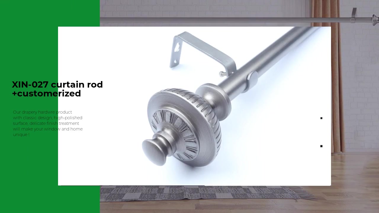 High end resin silver urn adjustable curtain rod set+ XIN-027