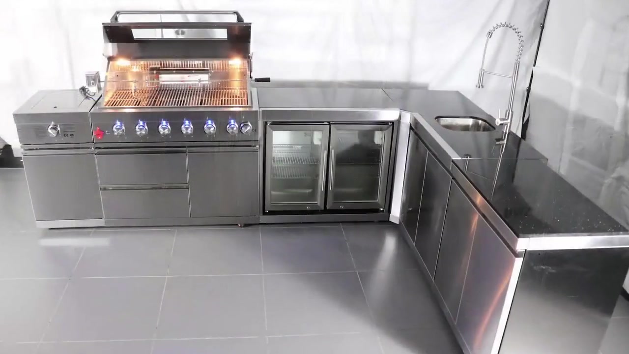 WST-001-5-2 Modular Stainless Steel Outdoor Kitchen Island Outdoor BBQ Grill