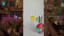 German flag color cocktail, the color of the German flag presented in the cup