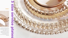 Elegant Heart Beaded Clear Glass Dinner Plates Glass Dessert Plates Glass Clear Beaded Charger Plates