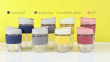 350Ml Bpa Free Color Silicone Sleeve Hot Water Bottle Tea Coffee Milk Glass Water Bottle