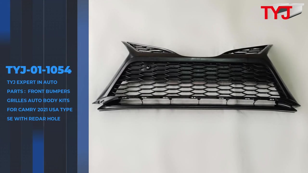 NEW CAMRY 2021/2022/2023 USA SE XSE FRONT BUMPER GRILLE WITH RADAR HOLE AFTERMARKET ORIGINALAUTO BODY KITS  BLACK PAINTI
