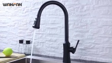 Kitchen Faucet Pull Down Commercial Modern Single Hole Single Handle high arc Stainless Steel Matte Black Kitchen Sink faucets with Pull Out Sprayer