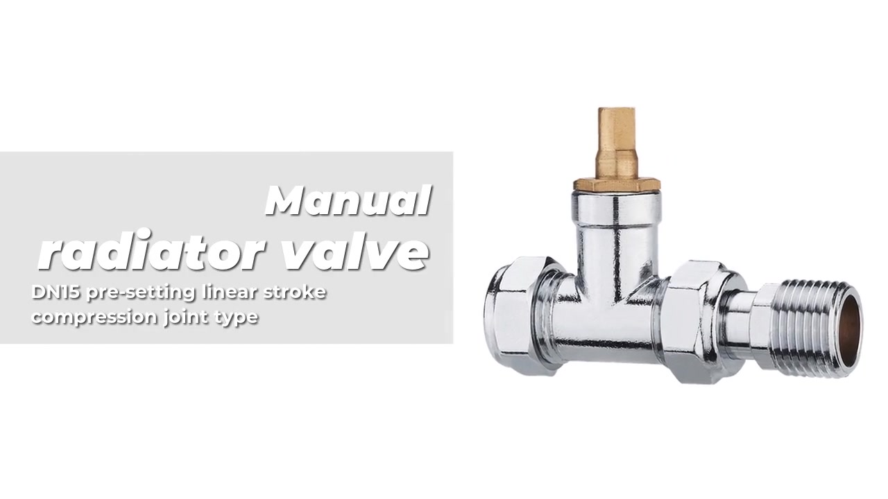 Manual radiator valve DN15 pre-setting linear stroke compression joint type