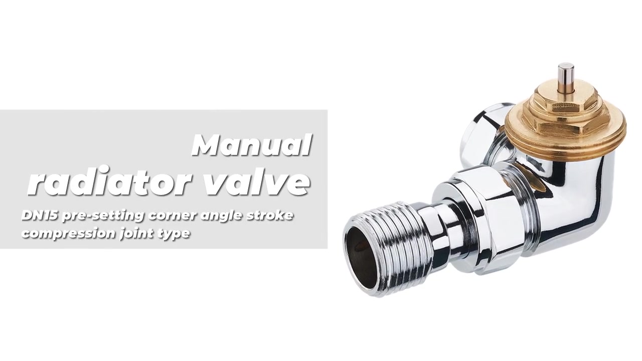 Thermostatic radiator valve DN15 pre-setting corner angle stroke compression joint type