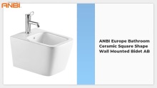 ANBI Europe Bathroom Ceramic Square Shape Wall Mounted Bidet AB 0506 With CE Certificate