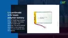 LI-LON104465 3.7V 3.6V 3.6AH Ceallraí Polymer