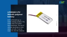LP351225 3.7V 90MAh polaiméir ceallraí