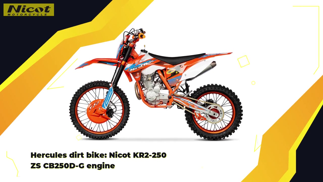 Nicot KT250B competitiva Dirt Bike 250cc con motore Zongshen CB250D-G