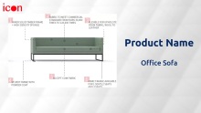 Modern Free Style Office Work Furniture of High Quality Fabric Pu 1 2 3 Seater Sofa