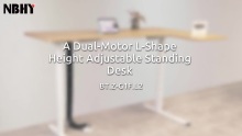 A Dual-Motor L-Shape Height Adjustable Standing Desk From NBHY