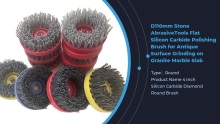 D110mm Stone AbrasiveTools Flat Silicon Carbide Polishing Brush for Antique Surface Grinding on Granite Marble Slab