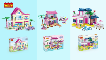 Girl shopping mall building blocks
