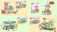 Girl amusement park building block toy