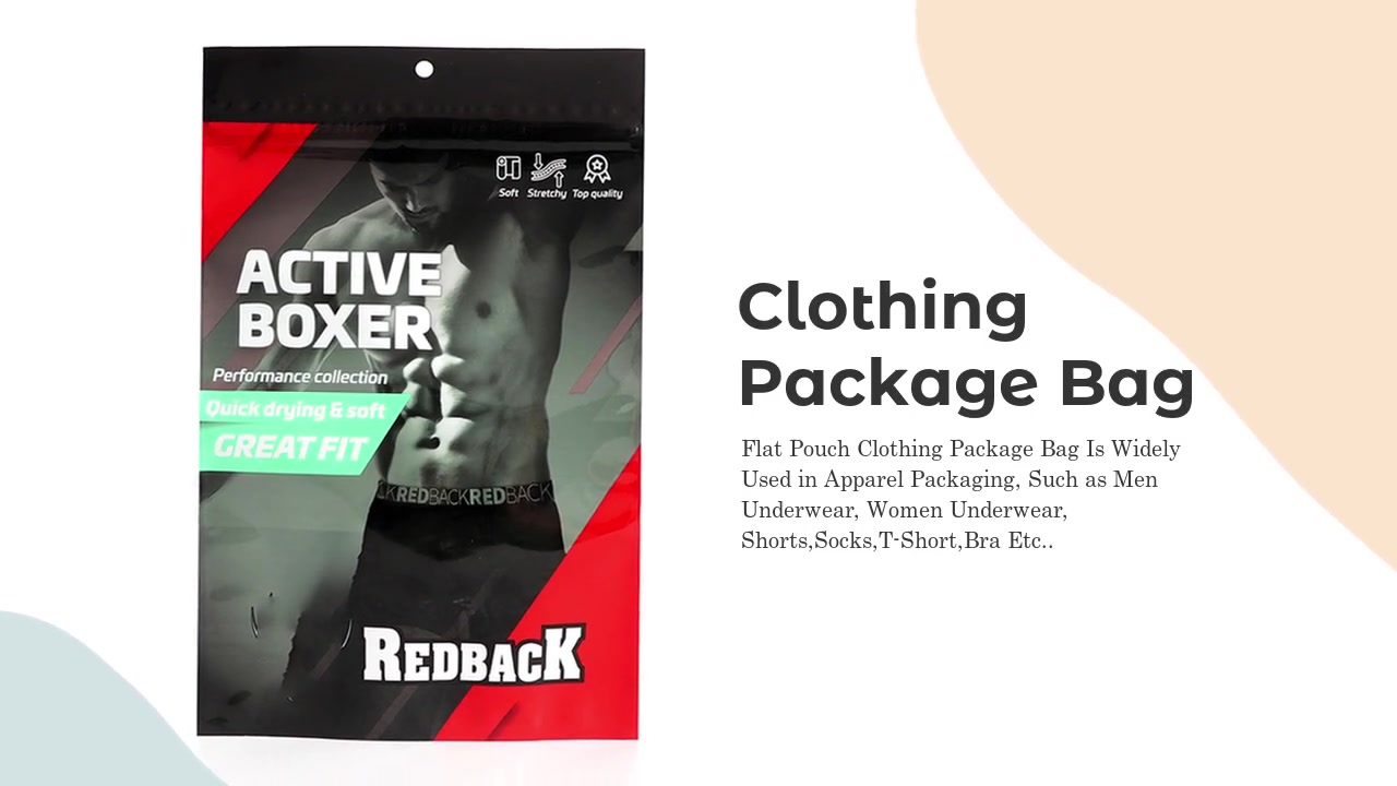 RSH Packaging Custom Printed Flat Pouch Clothing Package Bag Wholesale
