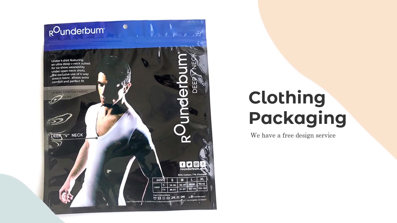 RSH Packaging Wholesale Stand Up Clothing Packaging Plastic Bag Manufacturers