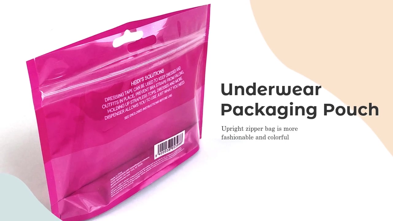 Wholesale Stand Up Underwear Packaging Plastic Pouch Manufacturer