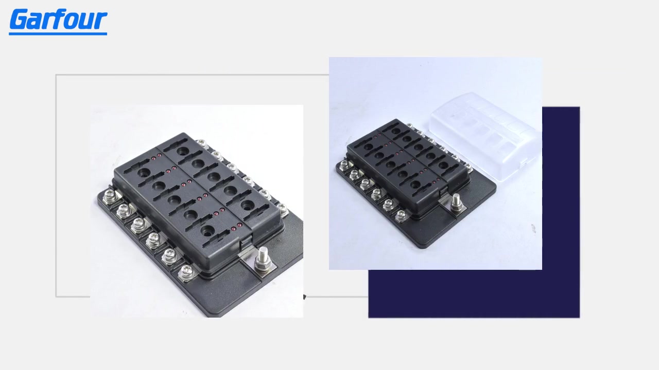China Caja de fusible de la forma de 12 vías del coche con la caja de fusibles de la hoja ligera LED Fabricantes-Jiafu
