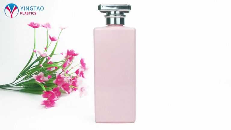 ピンクの四角い形のプラスチックpet化粧品シャンプーローションリキッドスキンケアボトル750ml Yingtao
