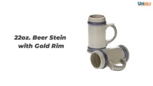 22oz. Beer Stein with Gold Rim