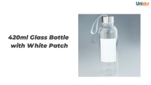 420ml Glass Bottle with White Patch