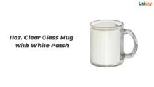 11oz. Clear Glass Mug with White Patch