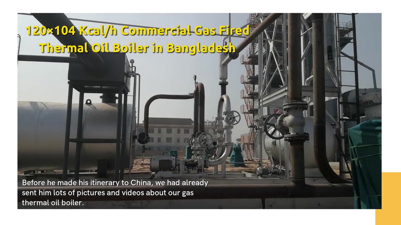 Caldera de aceite térmico a gas comercial de 120×104 Kcal/h en Bangladesh