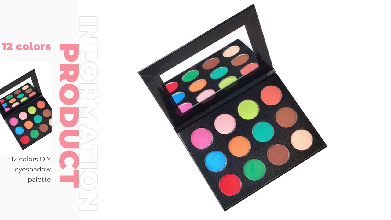 Haz tu propia marca Ojo Sombra Maquillaje DIY 12 Color Vacío Paleta de sombras de ojos personalizadas