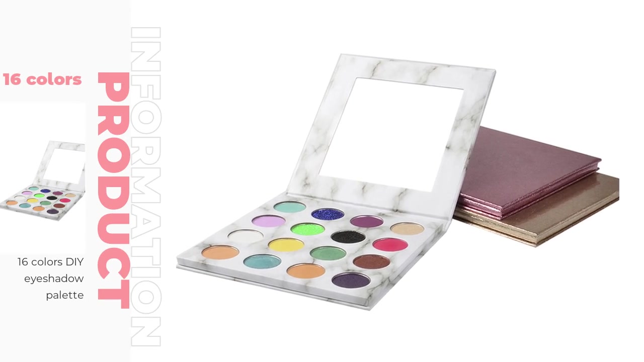 Großhandel gold pink make-up leere diky lid schatten benutzerdefinierte 16 farbe lidschadow palette