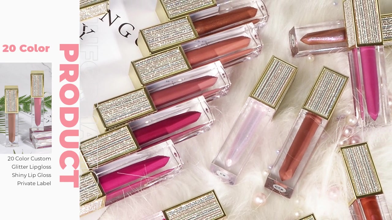 20 colores brillo personalizado lipgloss brillante lustre de labial etiqueta privada